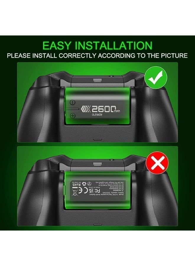 OSHIMA Rechargeable Battery Pack for Xbox Series X|S, Rechargeable Batteries Charger for Xbox Controller Battery Pack, Charger Station, 4 x 2600mAh Controller LED Indicator Dock for One S/One X/Elite - Image 3